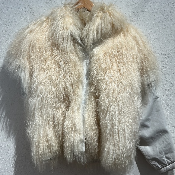 Vintage Wilson’s Leather & Tibetan Lamb Fur Detachable Sleeve Jacket/ Vest Combo - Picture 10 of 15